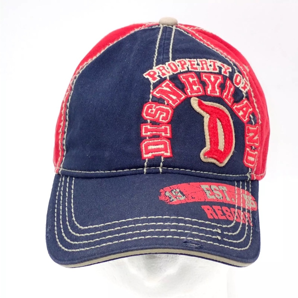 Disney Parks Hat Property of Disneyland Cap Red Mickey Adjustable Distressed